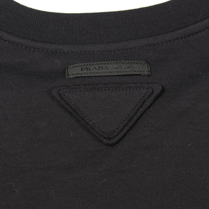 クロップド 半袖Tシャツ コットン ブラック プラダ トップス PRADA