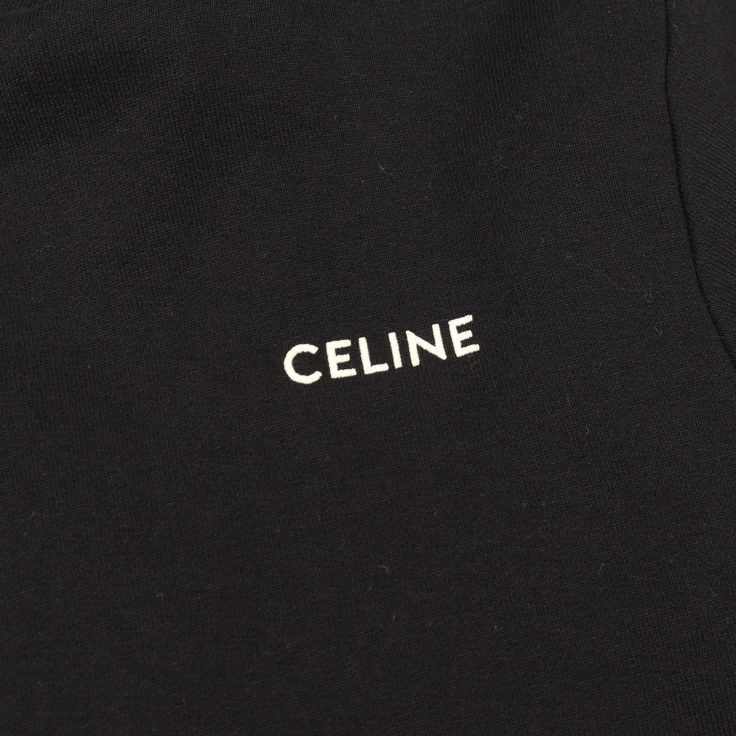 ロゴ刺繍 ジップアップパーカー ジャケット コットン ブラック 中綿 セリーヌ アウター CELINE