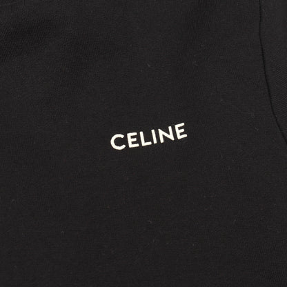 ロゴ刺繍 ジップアップパーカー ジャケット コットン ブラック 中綿 セリーヌ アウター CELINE