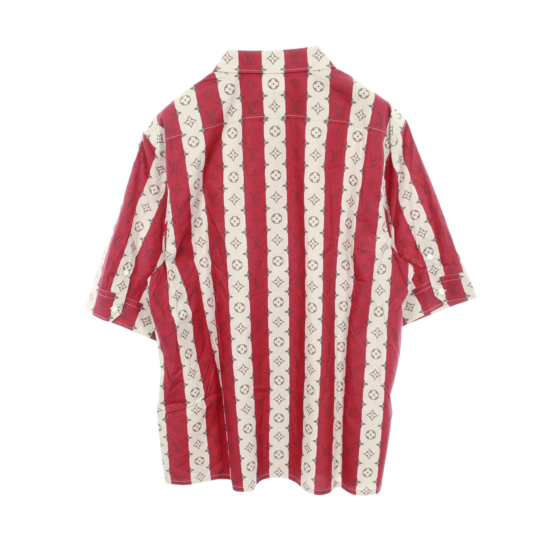 LOUIS VUITTON × NIGO ストライプ シャツ コットン レッド ベージュ
