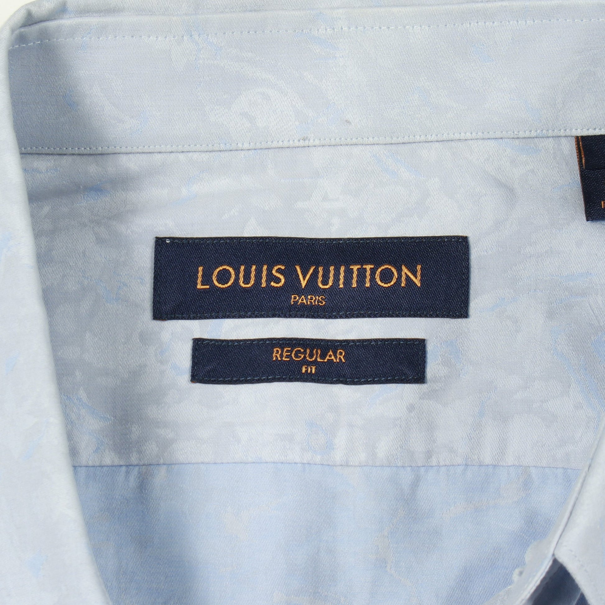 モノグラムフラワー レギュラーフィット シャツ コットン ライトブルー ルイヴィトン トップス LOUIS VUITTON