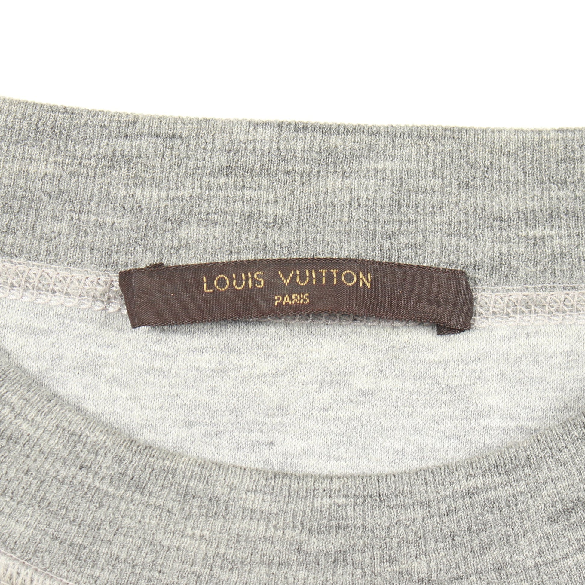 LOUIS VUITTON × Christopher Nemeth スウェットシャツ クルーネック コットン ウール グレー ライトブラウン ルイヴィトン トップス LOUIS VUITTON