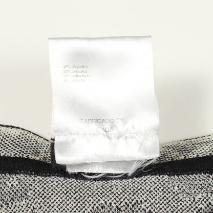 ココマークボタン カットソー 総柄 コットン ビスコース ブラック ホワイト シャネル トップス CHANEL