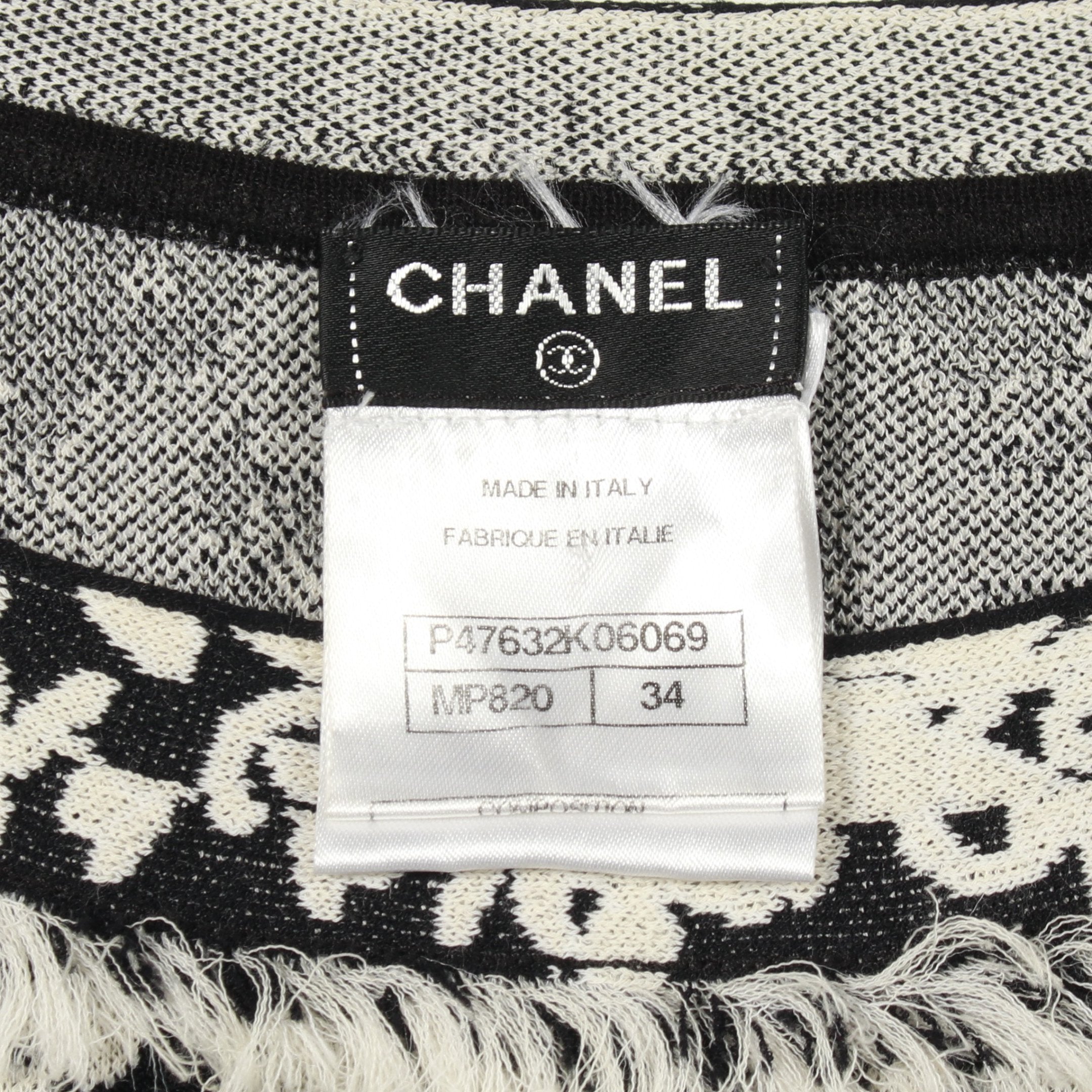 CHANEL シャネル ココマーク カットソー 34 ココマークボタン カットソー 総柄 コットン ビスコース ブラック