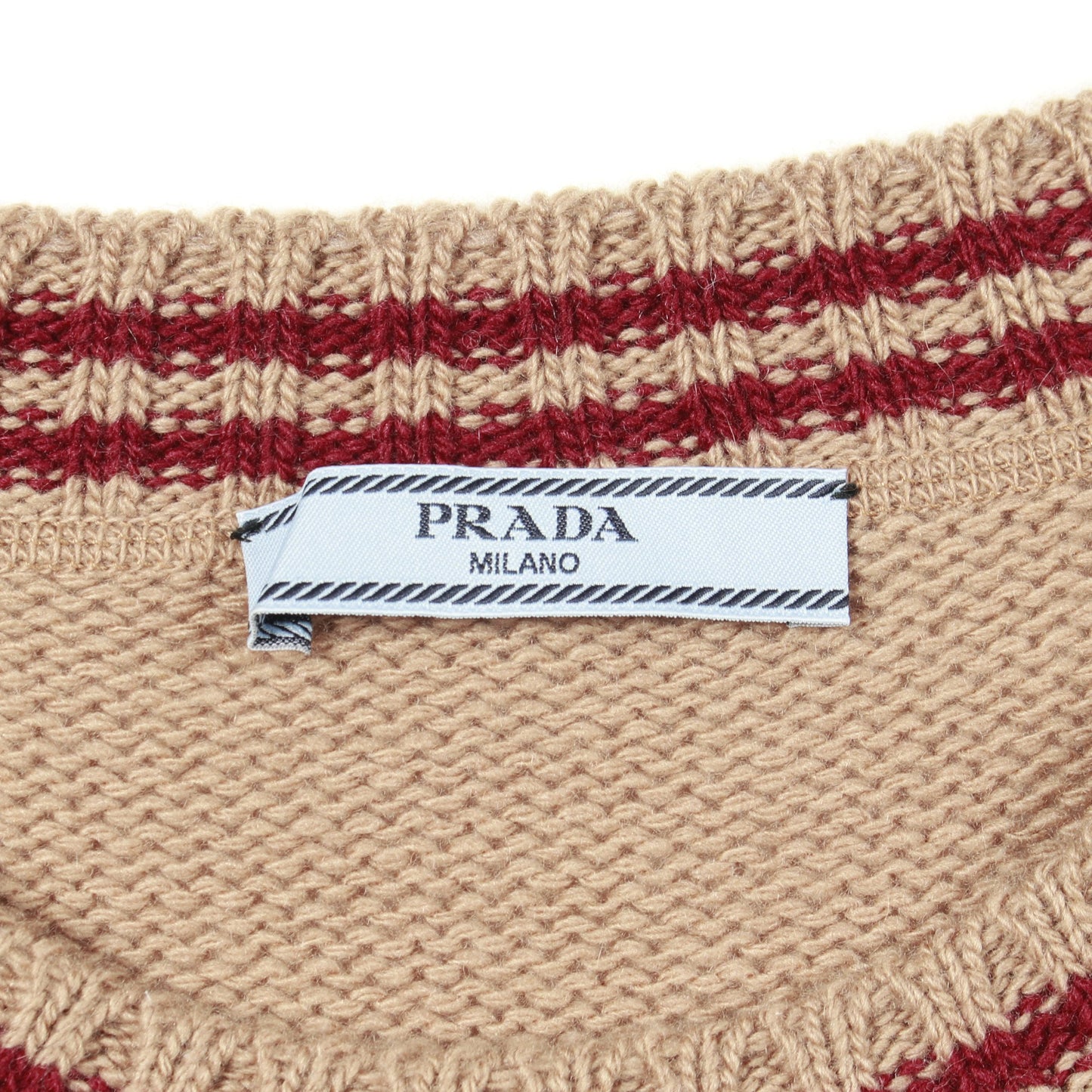 ニット ベスト ロゴ ウール ライトブラウン ボルドー プラダ トップス PRADA