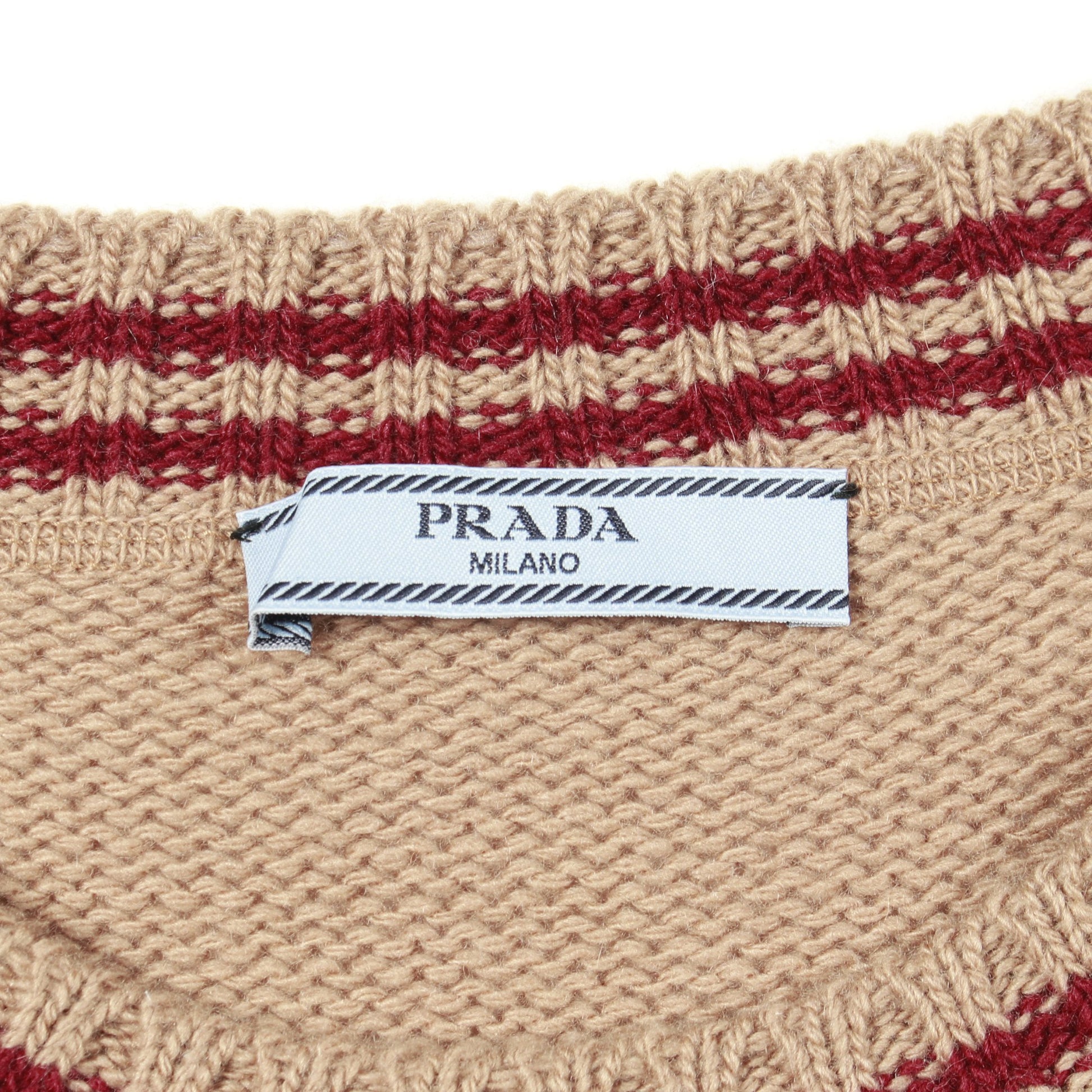ニット ベスト ロゴ ウール ライトブラウン ボルドー プラダ トップス PRADA