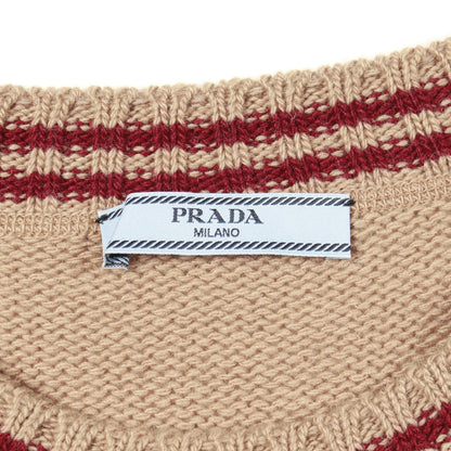 ニット ベスト ロゴ ウール ライトブラウン ボルドー プラダ トップス PRADA