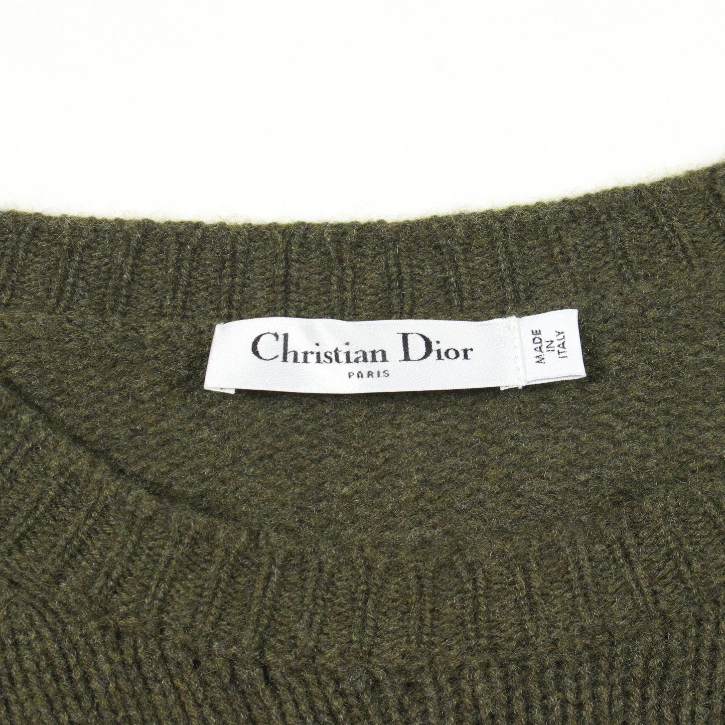 ニット バックロゴ カシミヤ カーキグリーン クリスチャンディオール トップス Christian Dior