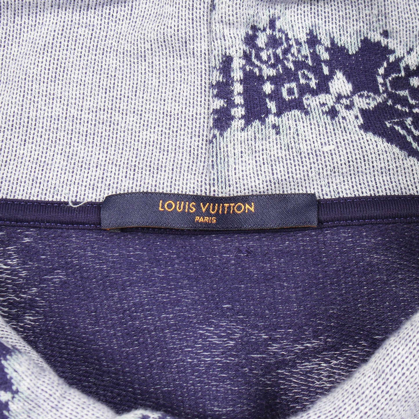 モノグラム バンダナ ショートスリーブフーディ プルオーバーパーカー 半袖 コットン ネイビー ルイヴィトン トップス LOUIS VUITTON