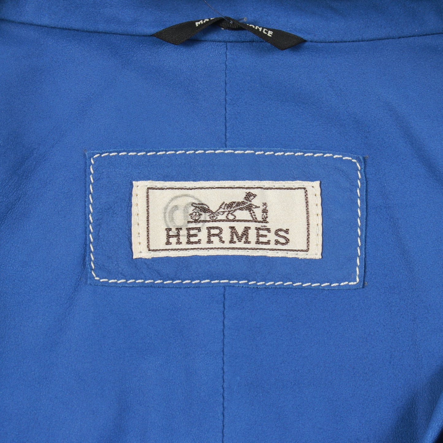 シャツ 長袖 レザー コットン ブルー エルメス トップス HERMES