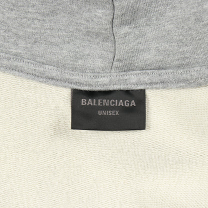 TAPE TYPE BBロゴ プルオーバーパーカー コットン グレー ダメージ加工 バレンシアガ トップス BALENCIAGA