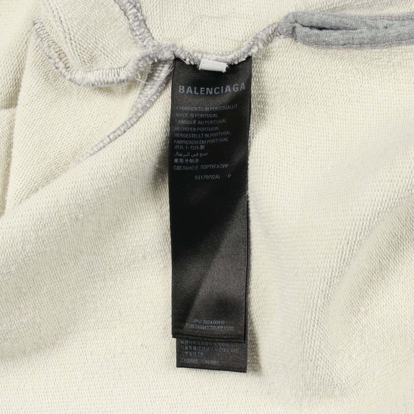 TAPE TYPE BBロゴ プルオーバーパーカー コットン グレー ダメージ加工 バレンシアガ トップス BALENCIAGA