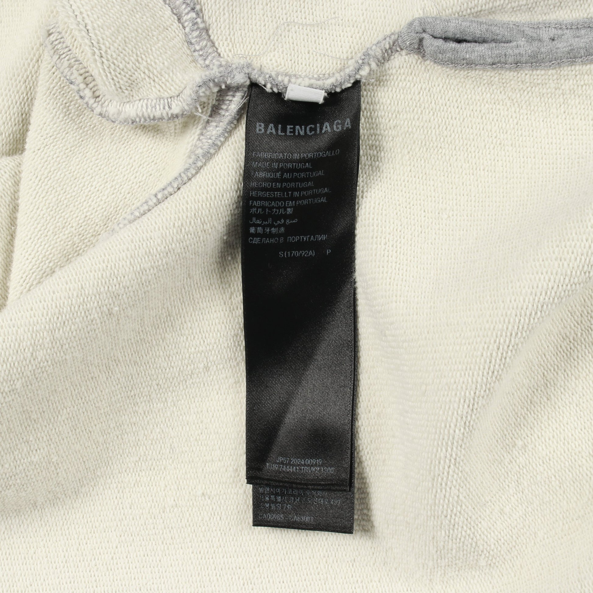 TAPE TYPE BBロゴ プルオーバーパーカー コットン グレー ダメージ加工 バレンシアガ トップス BALENCIAGA