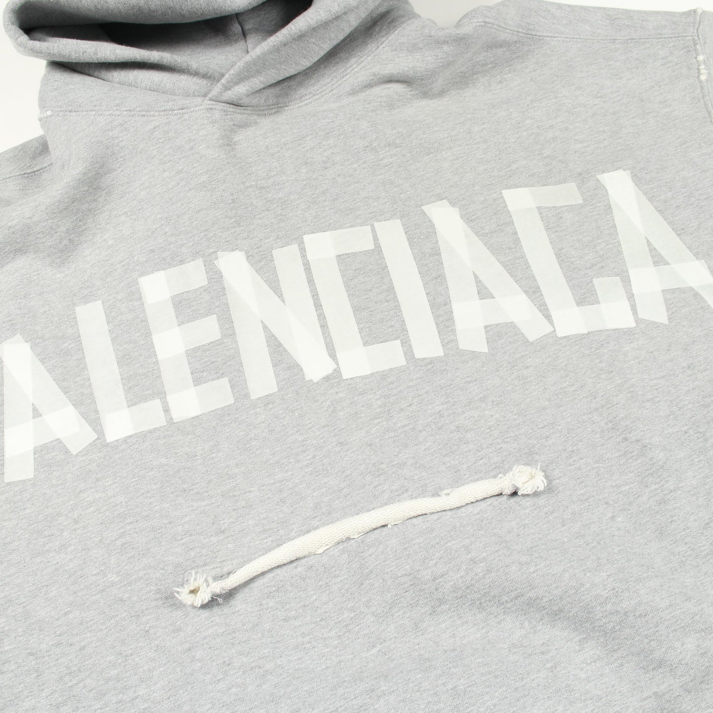 TAPE TYPE BBロゴ プルオーバーパーカー コットン グレー ダメージ加工 バレンシアガ トップス BALENCIAGA