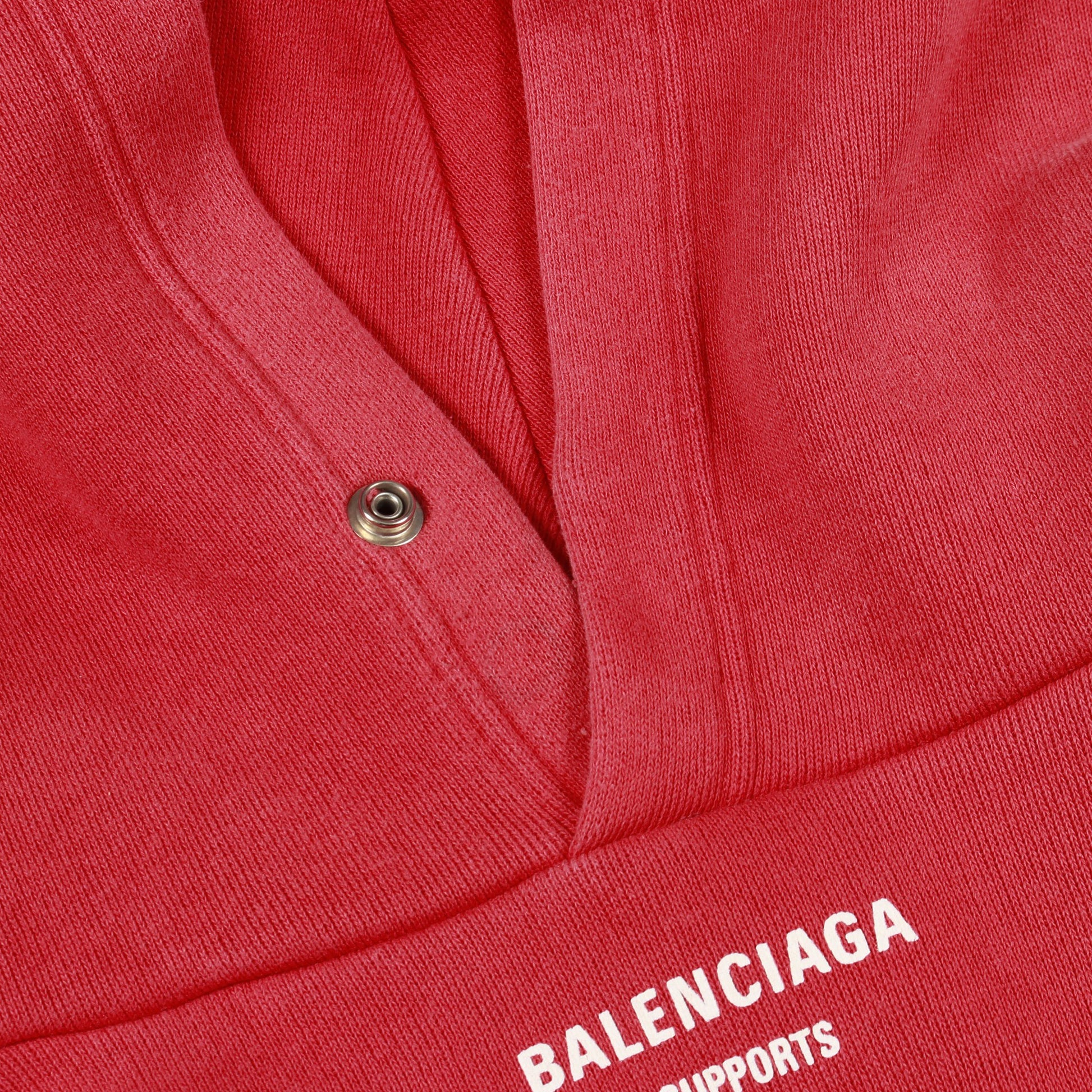 WFP ロゴプリント プルオーバーパーカー 長袖 プリント コットン レッド バレンシアガ トップス BALENCIAGA