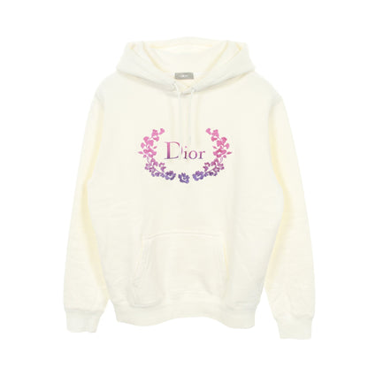 ロゴエンブロイダリー プルオーバーパーカー コットン オフホワイト 裏起毛 ディオール トップス DIOR