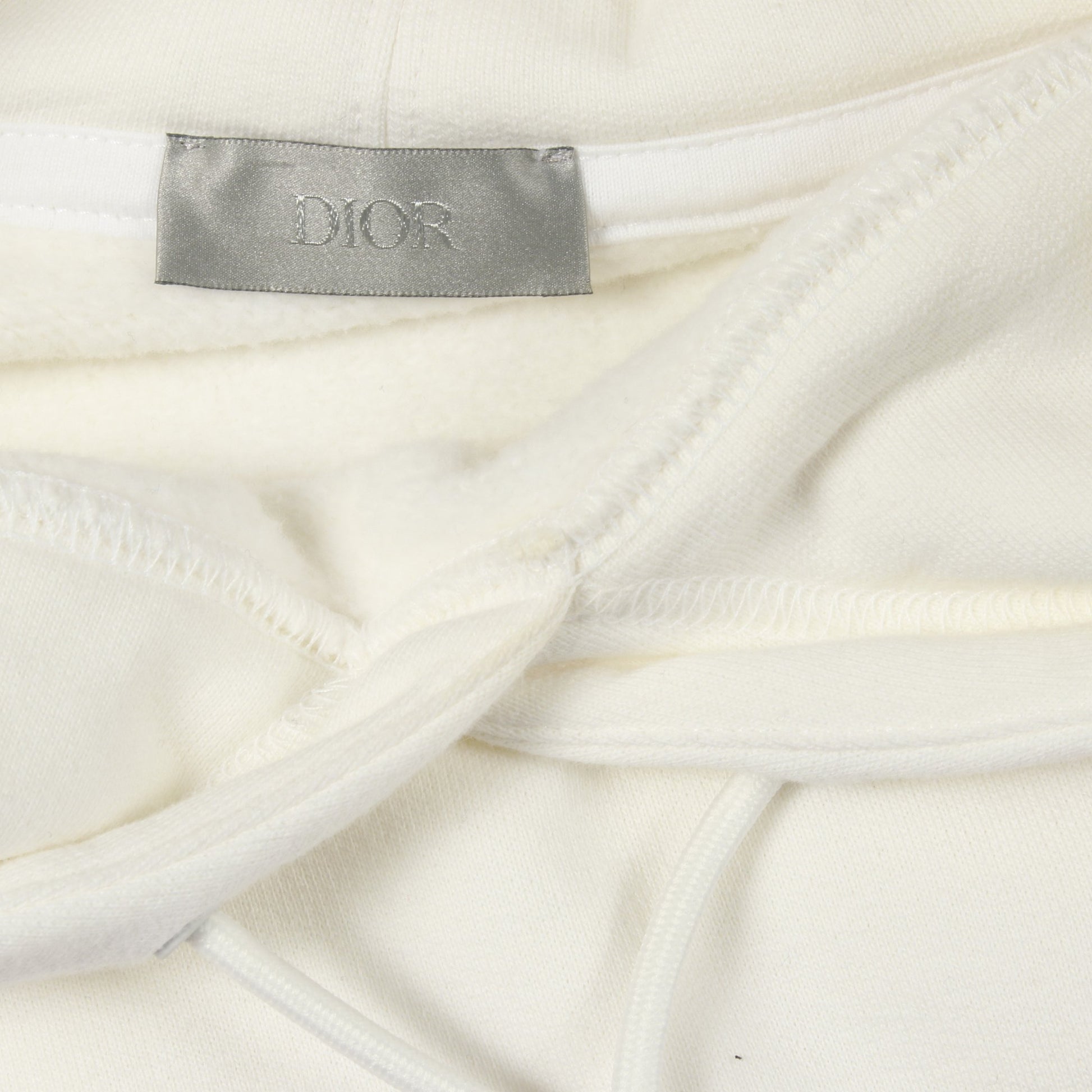ロゴエンブロイダリー プルオーバーパーカー コットン オフホワイト 裏起毛 ディオール トップス DIOR