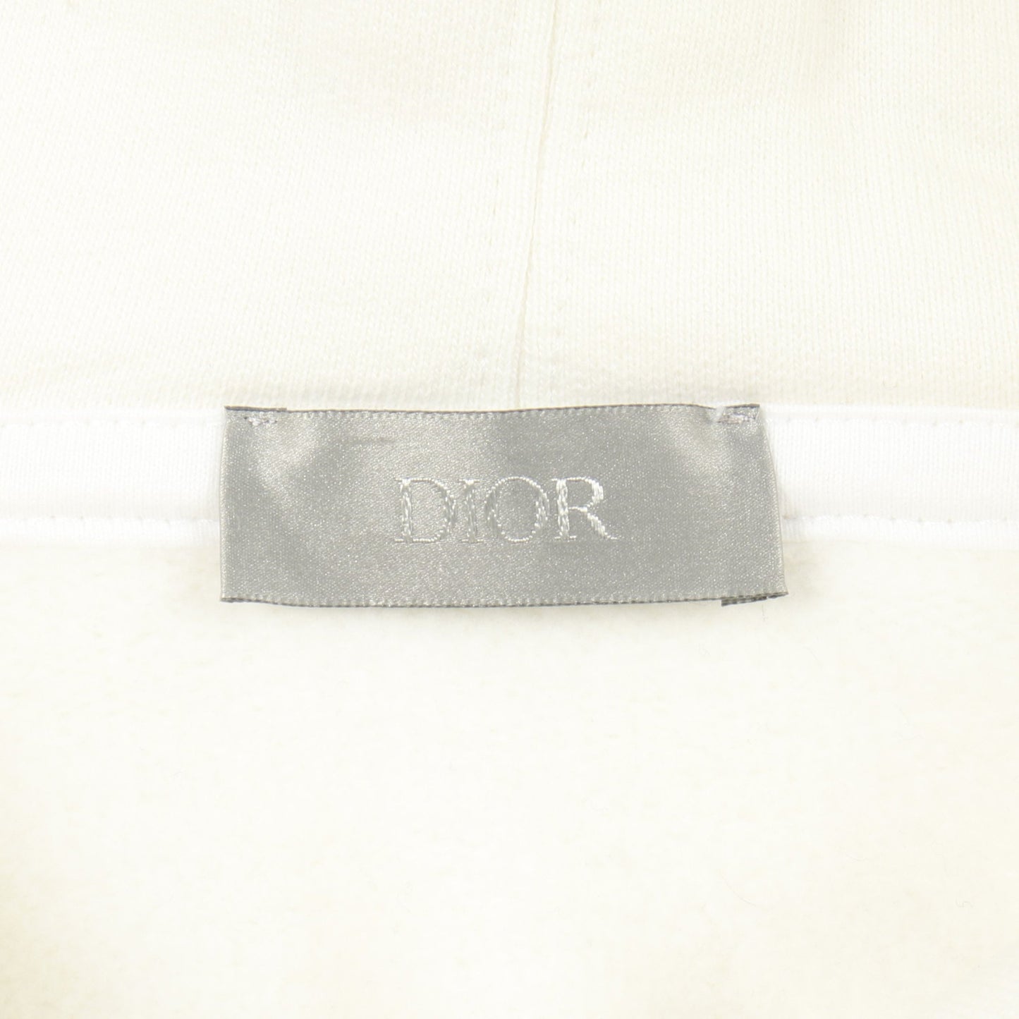 ロゴエンブロイダリー プルオーバーパーカー コットン オフホワイト 裏起毛 ディオール トップス DIOR