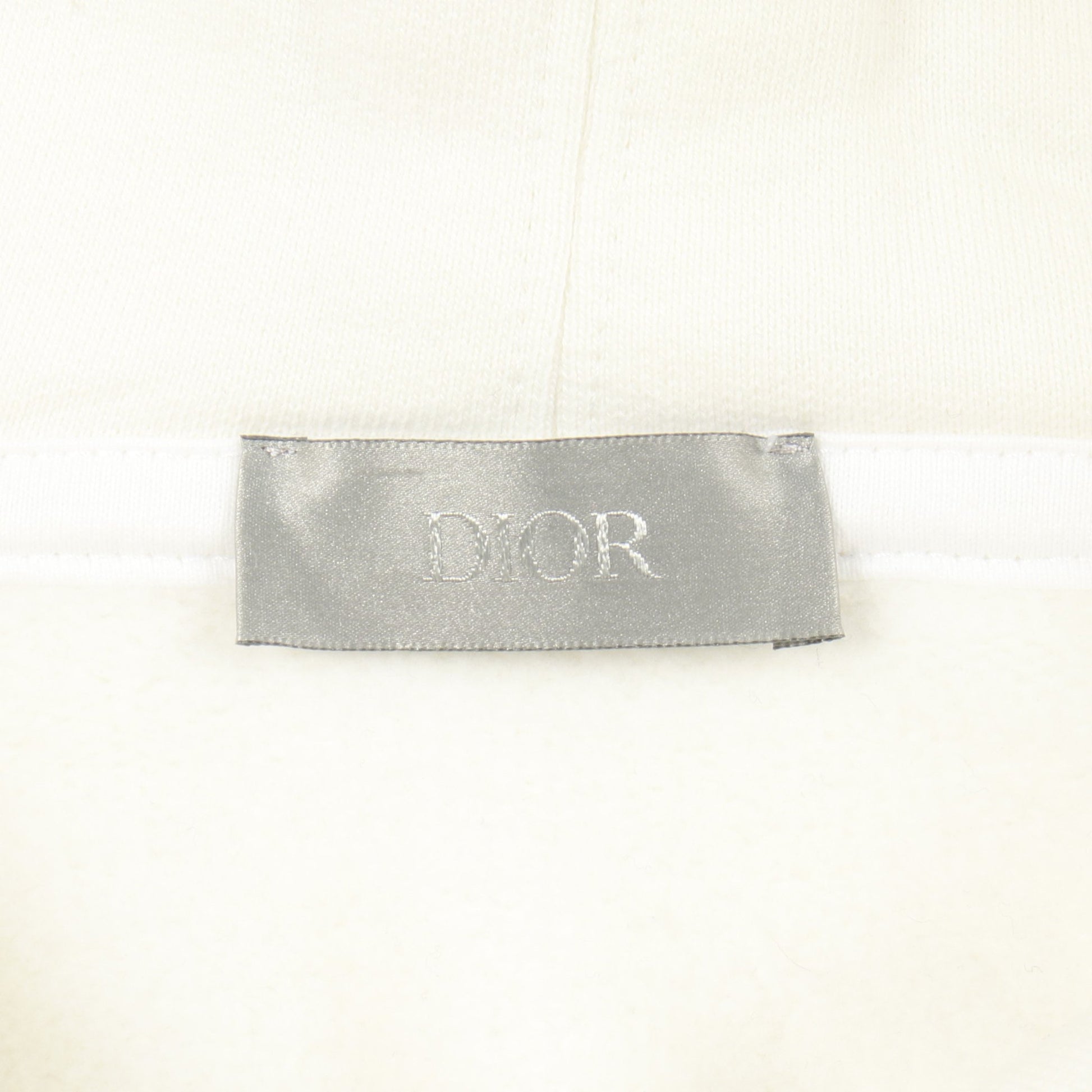 ロゴエンブロイダリー プルオーバーパーカー コットン オフホワイト 裏起毛 ディオール トップス DIOR
