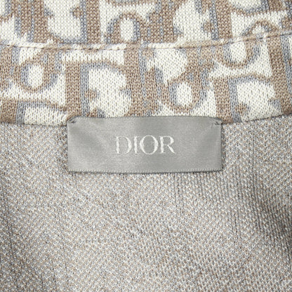 オブリーク ニット シャツ コットン ホワイト ブラウン ディオール トップス DIOR