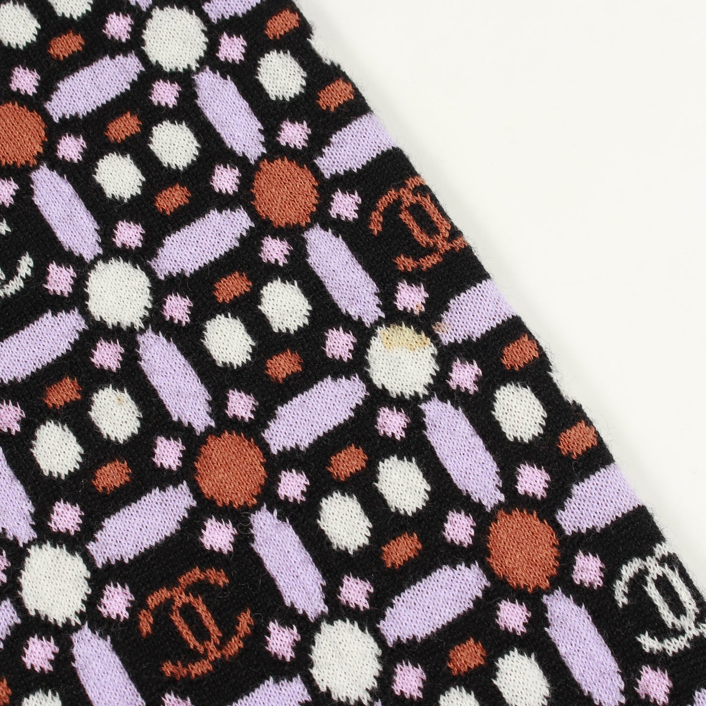 ココマーク ニット クルーネック ウール コットン ブラック ライトパープル マルチカラー 23AW シャネル トップス CHANEL
