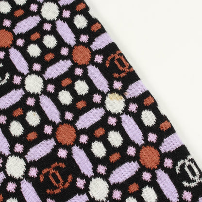 ココマーク ニット クルーネック ウール コットン ブラック ライトパープル マルチカラー 23AW シャネル トップス CHANEL