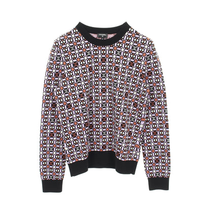 ココマーク ニット クルーネック ウール コットン ブラック ライトパープル マルチカラー 23AW シャネル トップス CHANEL