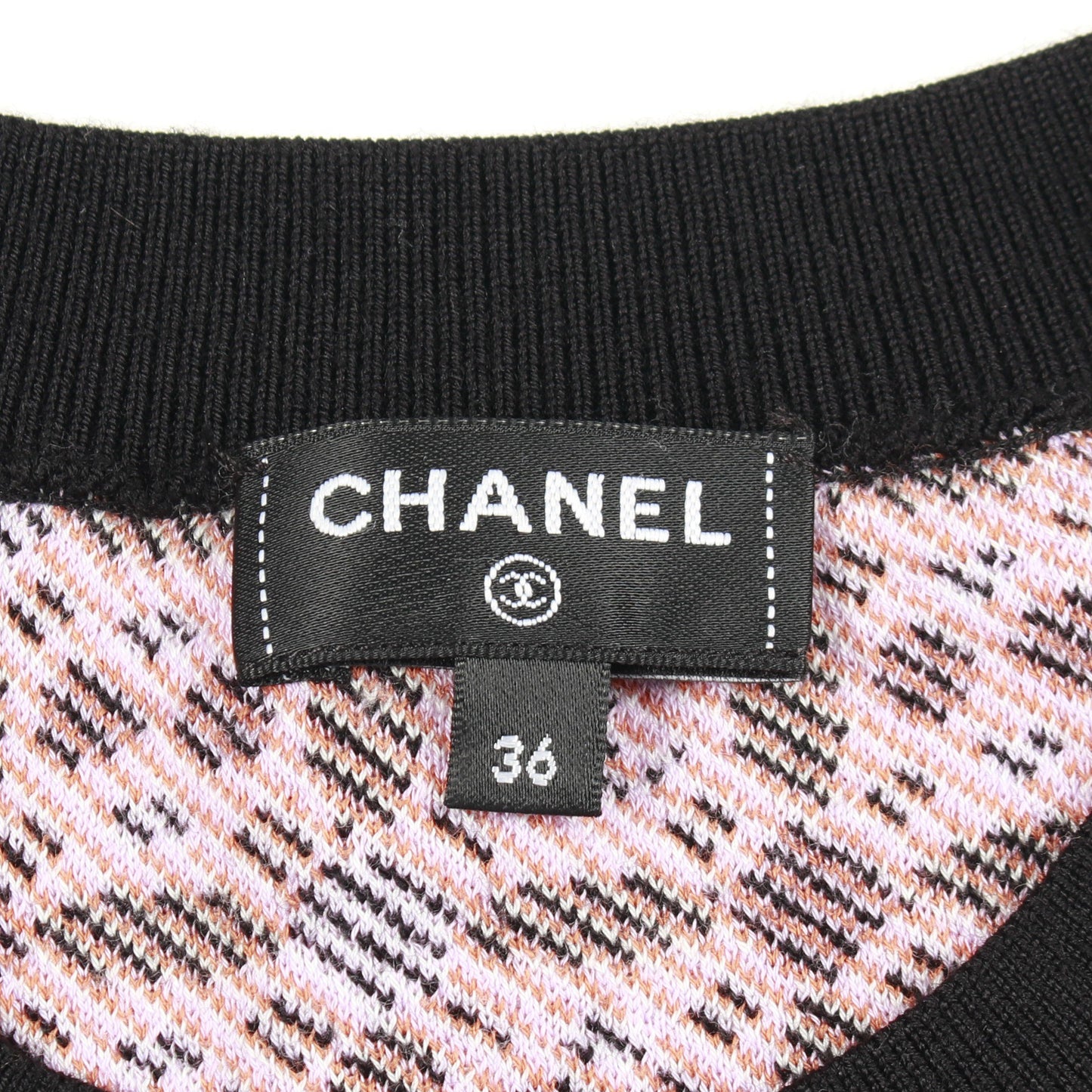 ココマーク ニット クルーネック ウール コットン ブラック ライトパープル マルチカラー 23AW シャネル トップス CHANEL