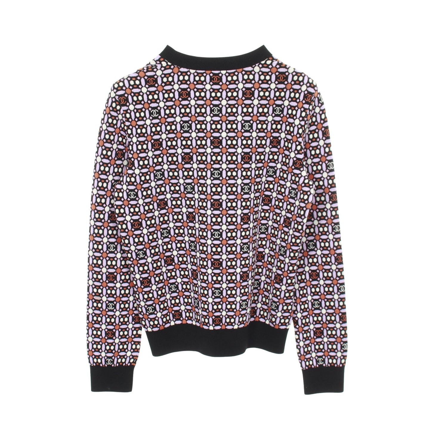 ココマーク ニット クルーネック ウール コットン ブラック ライトパープル マルチカラー 23AW シャネル トップス CHANEL