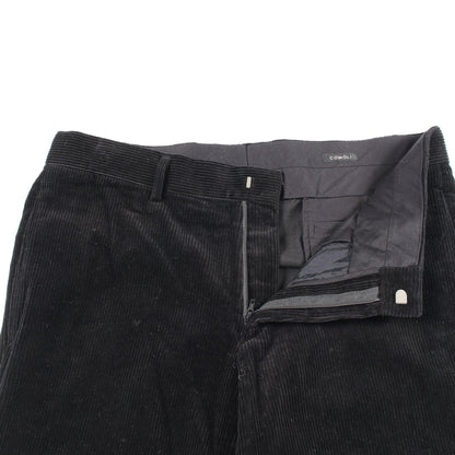 コーデュロイ パイプドステム パンツ コットン ブラック コモリ ボトムス COMOLI