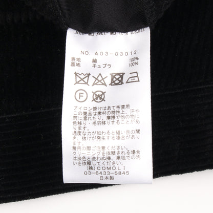 コーデュロイ パイプドステム パンツ コットン ブラック コモリ ボトムス COMOLI