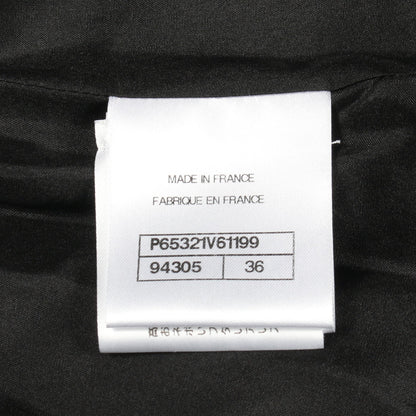 ココマークボタン ツイード ラップスカート ウール ブラック スカラップ シャネル ボトムス CHANEL