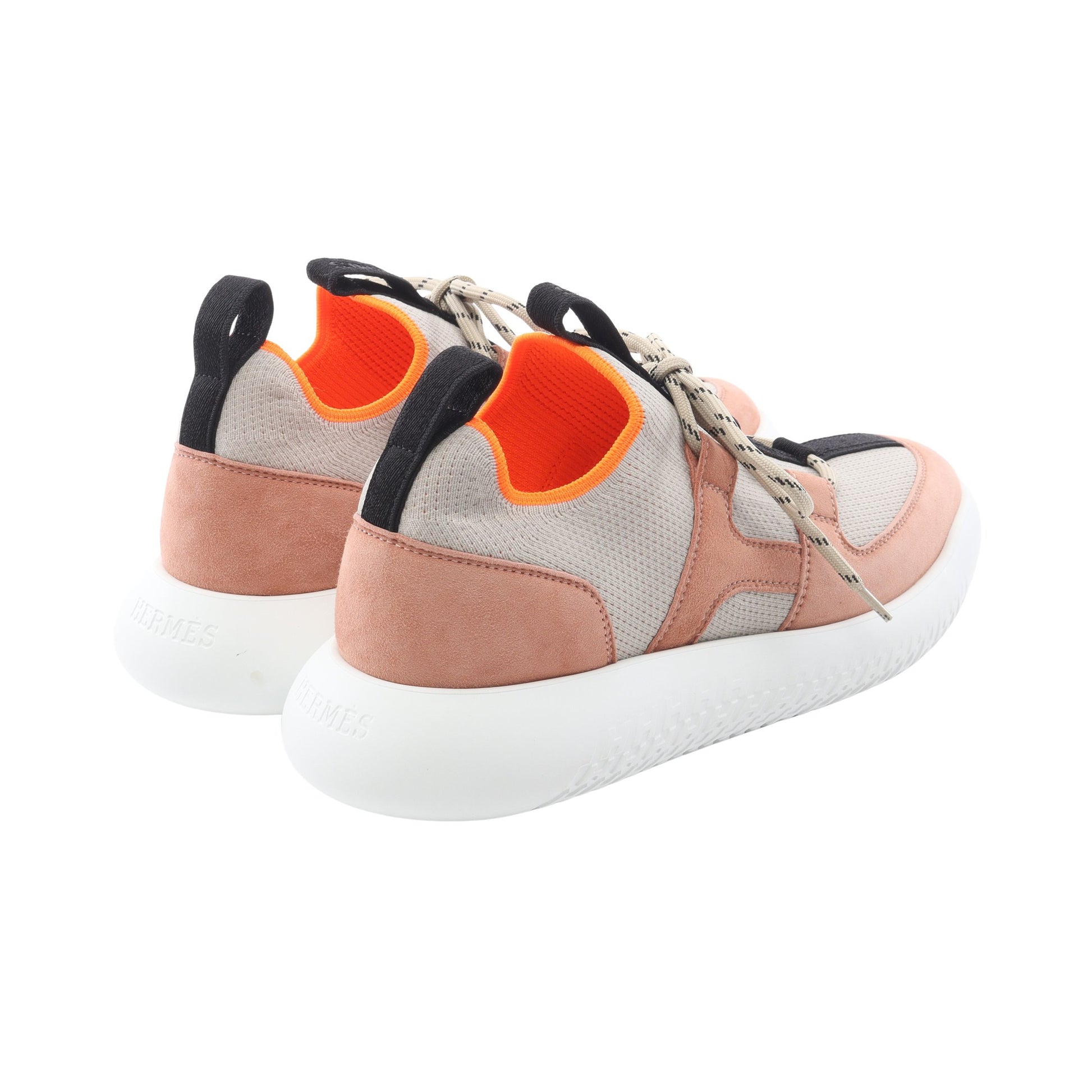 DUEL デュエル スリッポン スニーカー ニットファブリック スエード グレーベージュ ピンクベージュ エルメス シューズ HERMES