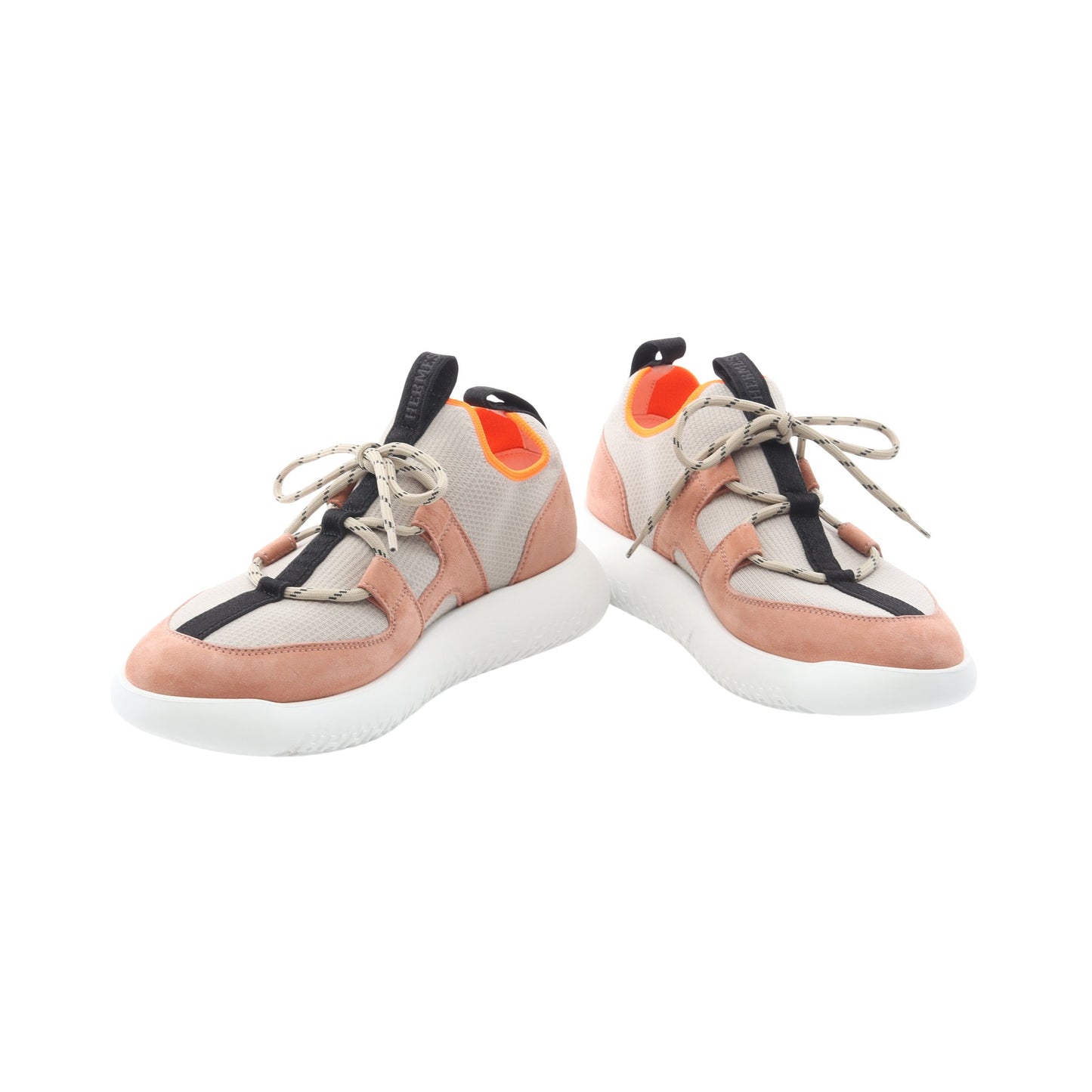 DUEL デュエル スリッポン スニーカー ニットファブリック スエード グレーベージュ ピンクベージュ エルメス シューズ HERMES