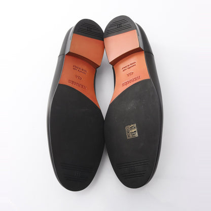 エクリプス モカシン レザー ブラック エルメス シューズ HERMES