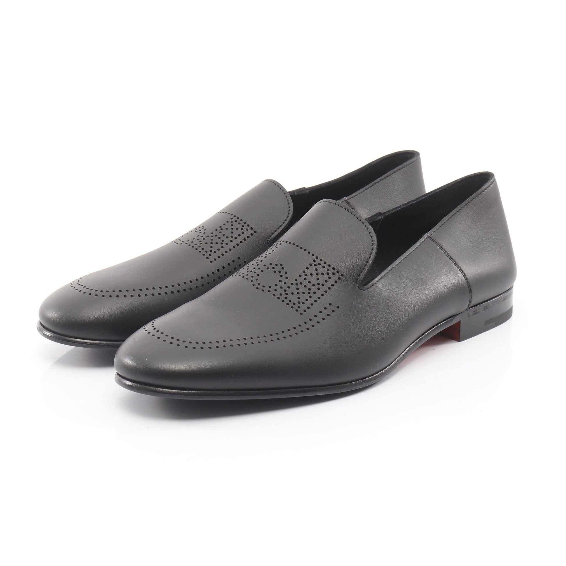 エクリプス モカシン レザー ブラック エルメス シューズ HERMES