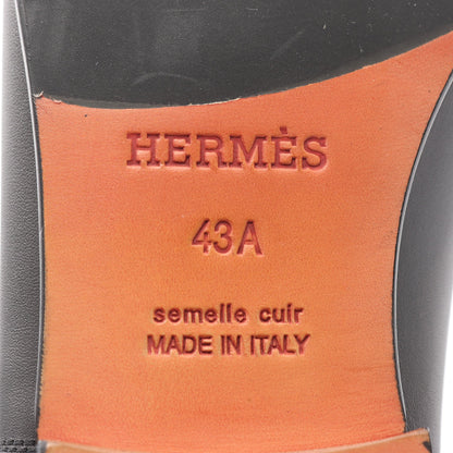 エクリプス モカシン レザー ブラック エルメス シューズ HERMES