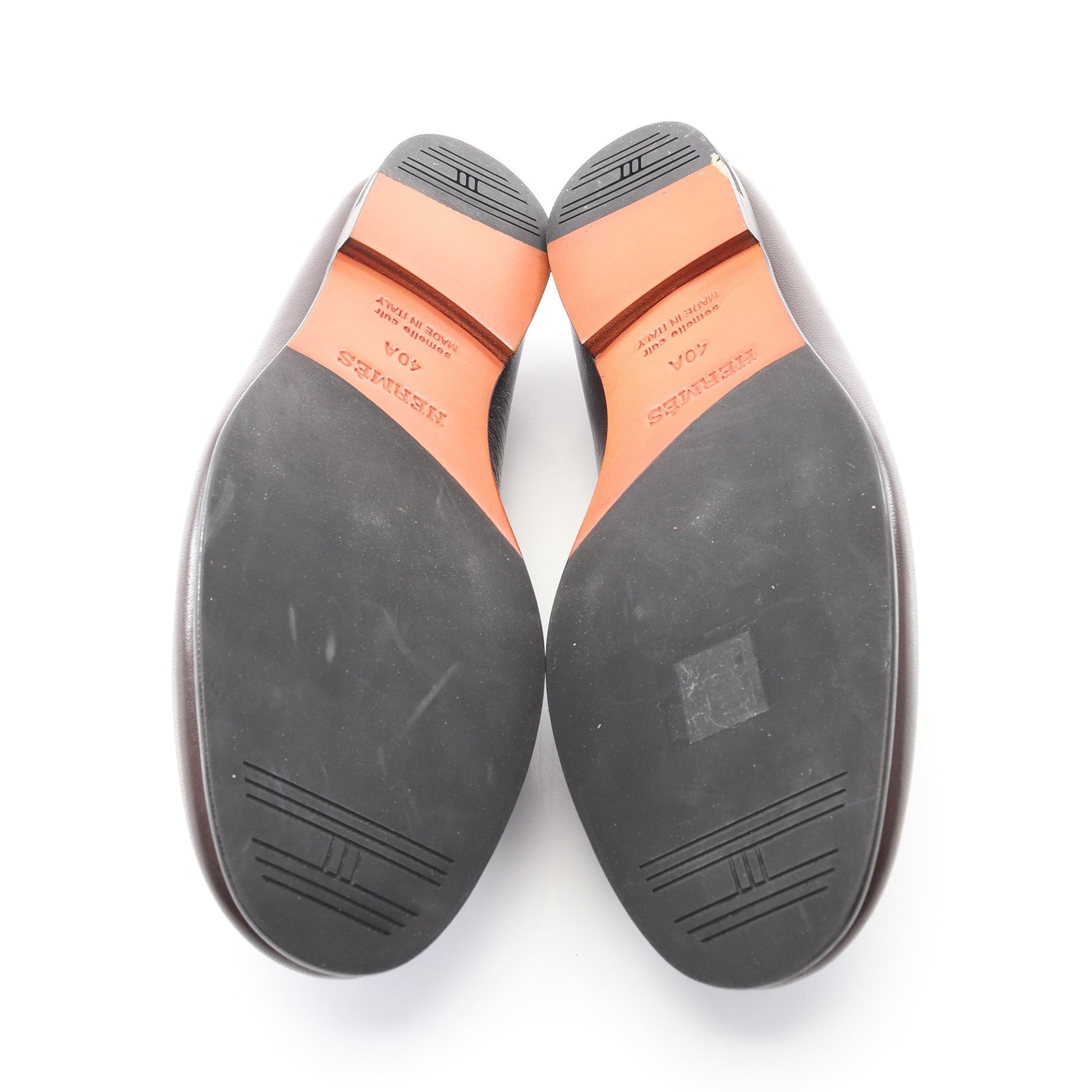 コリエドシアン ローファー レザー ダークブラウン エルメス シューズ HERMES