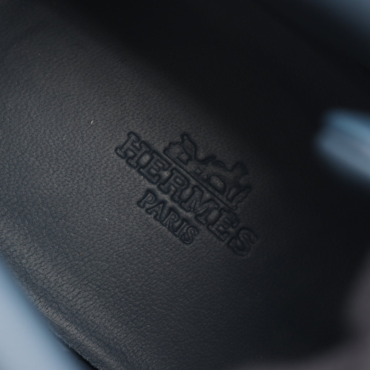ハイカットスニーカー レザー キャンバス ネイビー エルメス シューズ HERMES