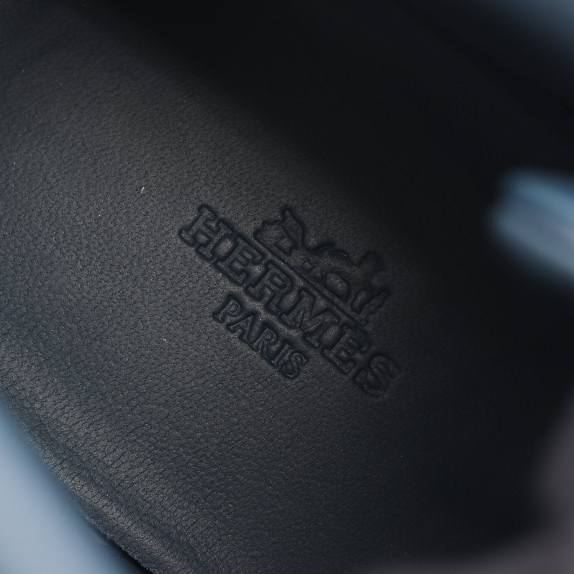 ハイカットスニーカー レザー キャンバス ネイビー エルメス シューズ HERMES