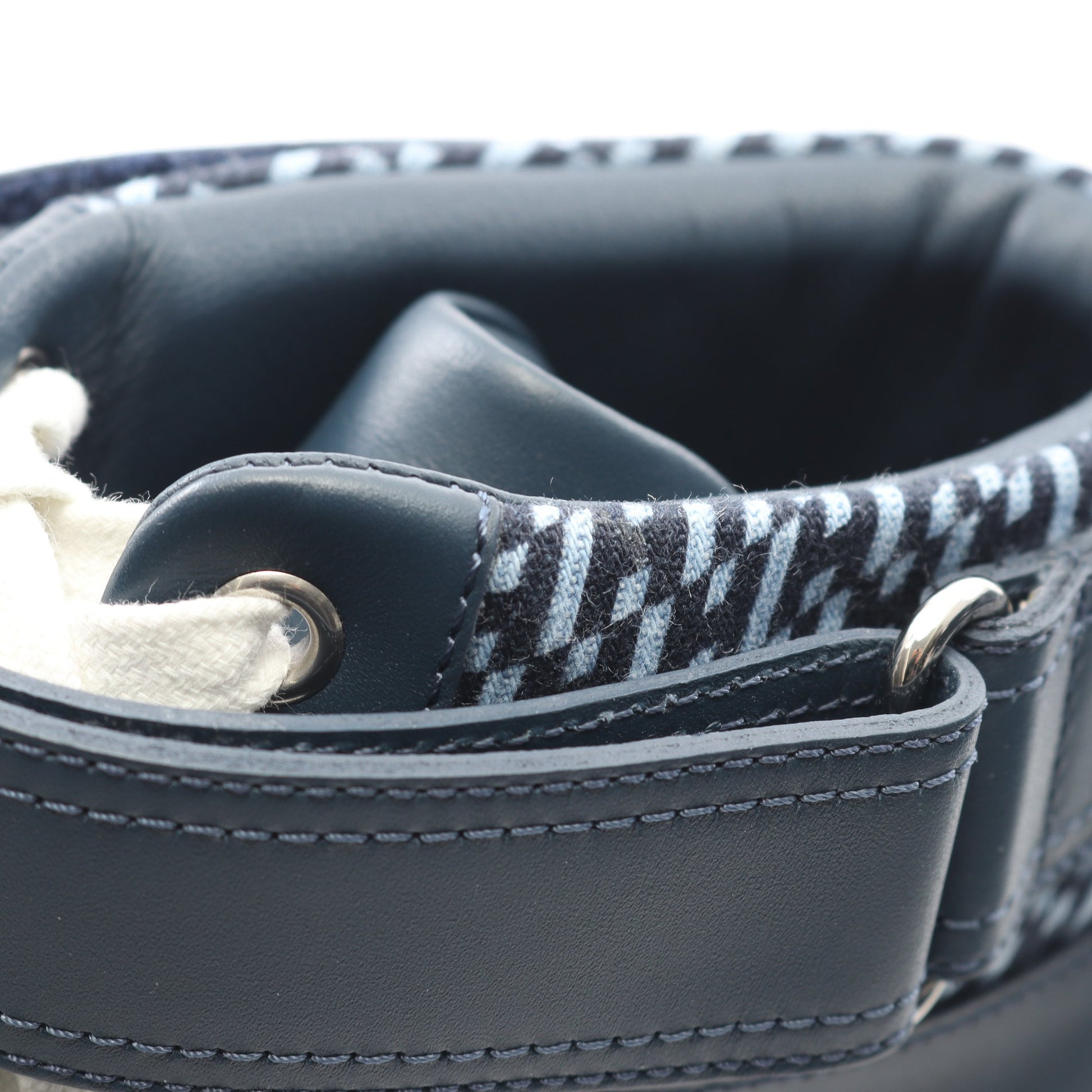 ハイカットスニーカー レザー キャンバス ネイビー エルメス シューズ HERMES