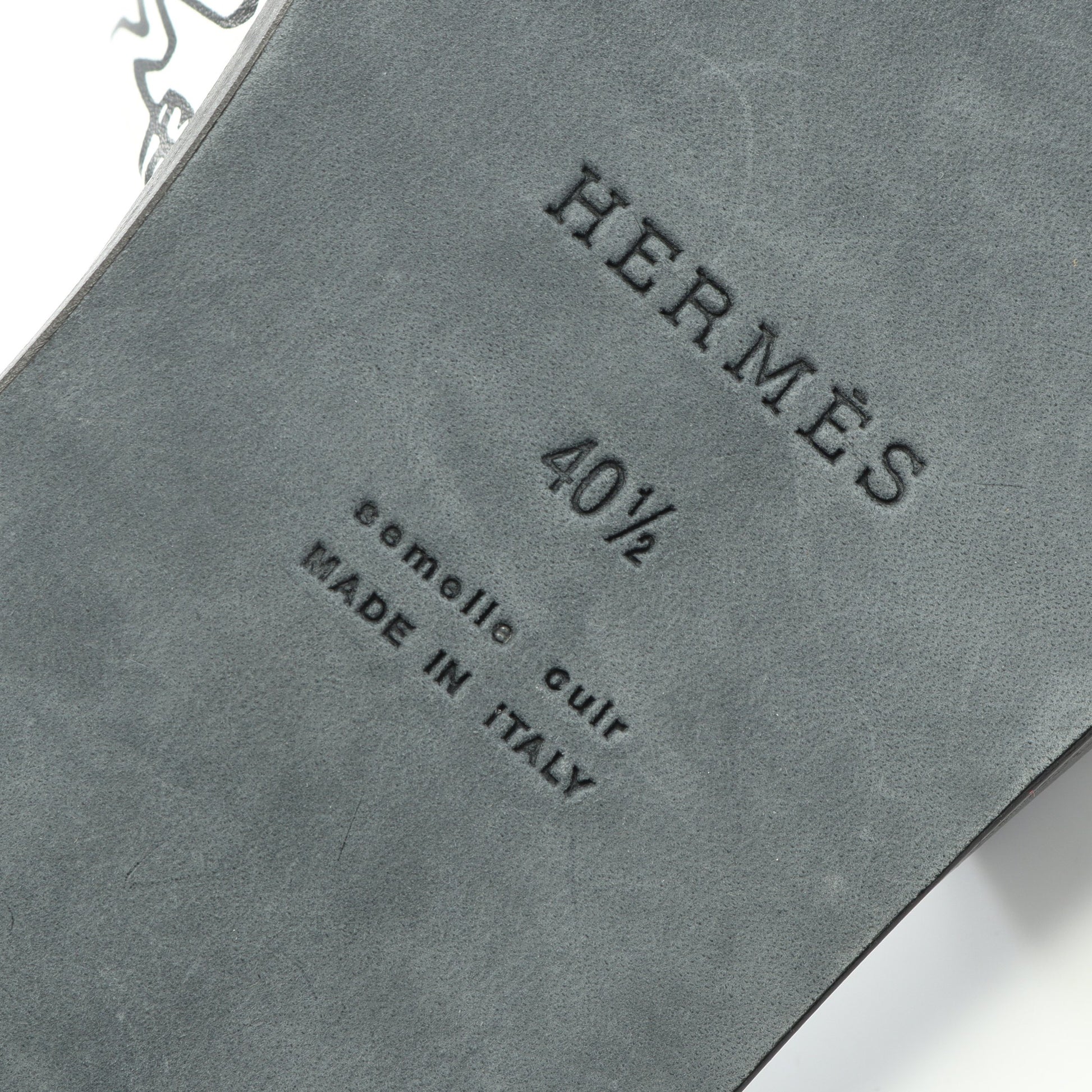 イズミール グラフ エルメス スライドサンダル レザー ホワイト ブラック エルメス シューズ HERMES