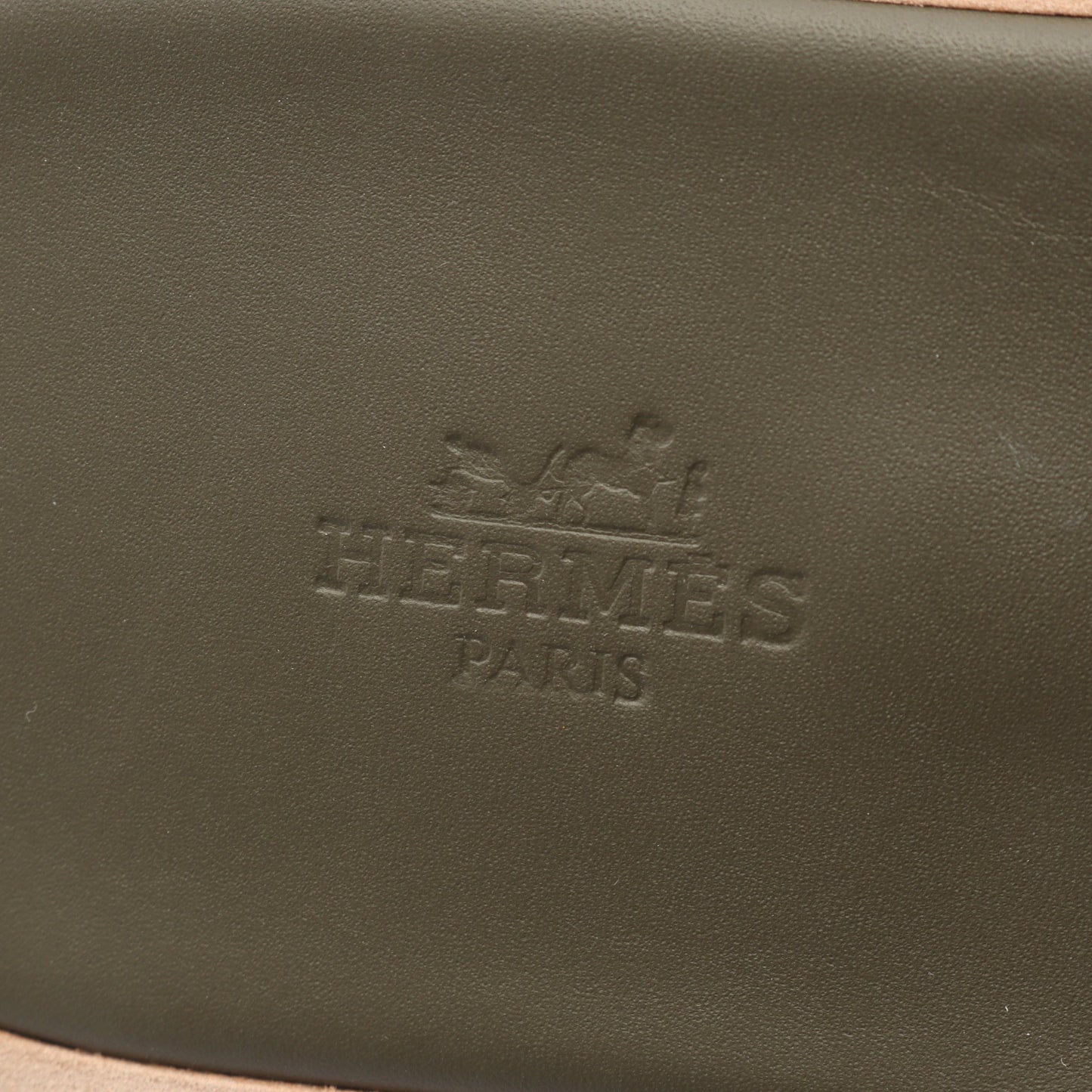 イズミール スライドサンダル レザー ホワイト カーキブラウン エルメス シューズ HERMES