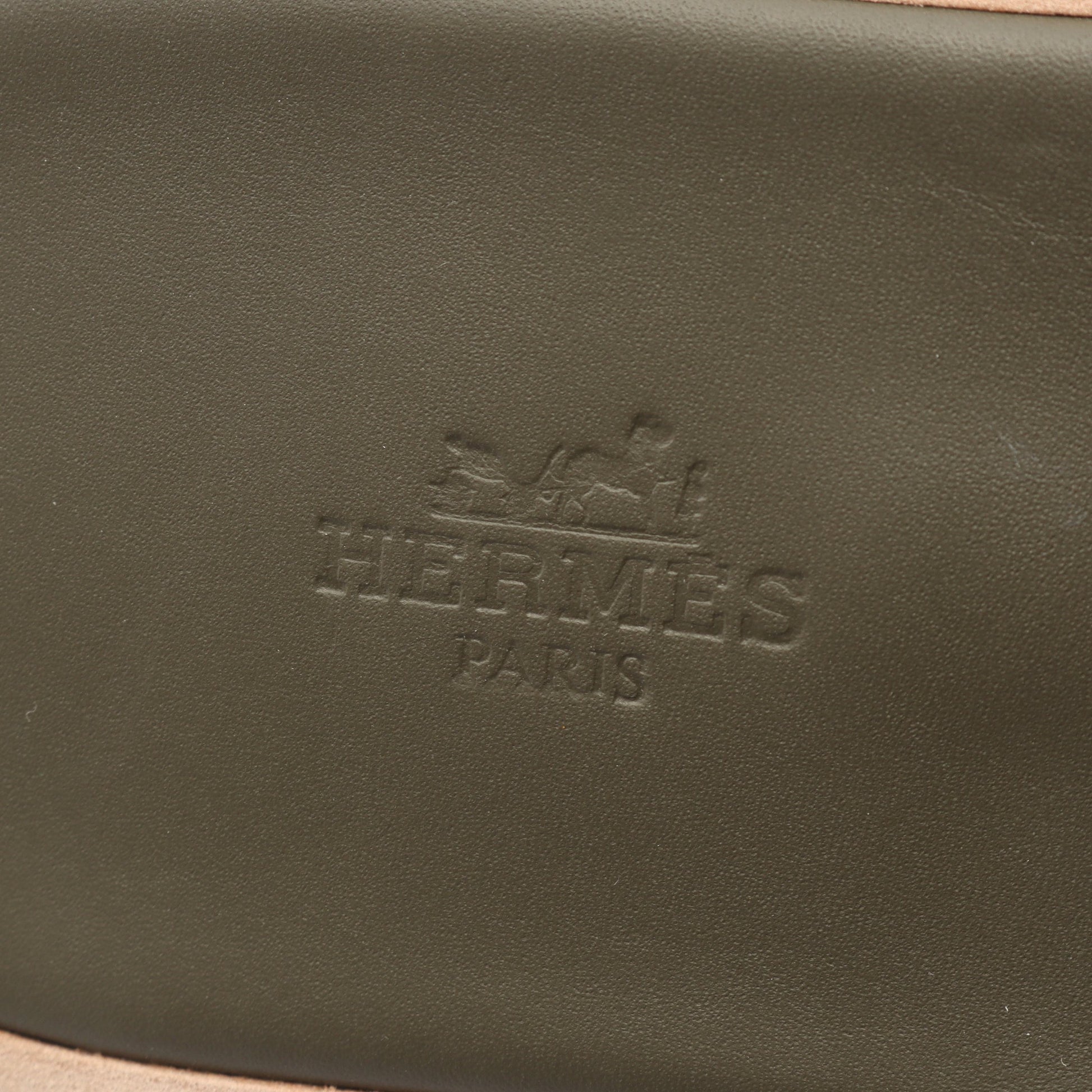 イズミール スライドサンダル レザー ホワイト カーキブラウン エルメス シューズ HERMES