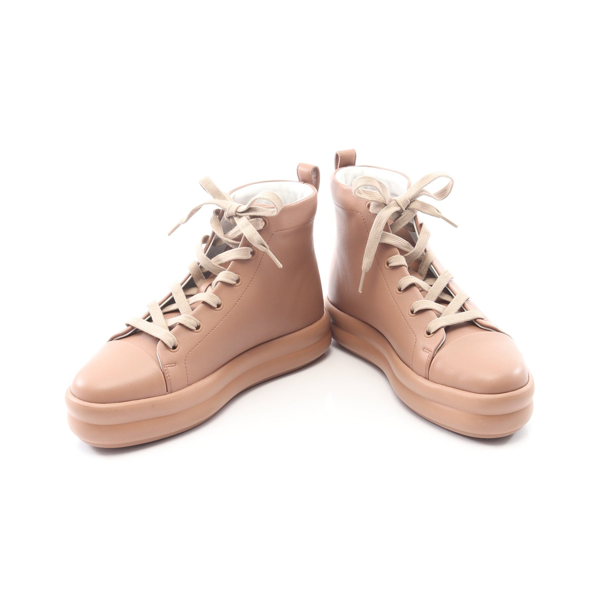 ハピネス ハイカットスニーカー レザー ピンクベージュ エルメス シューズ HERMES