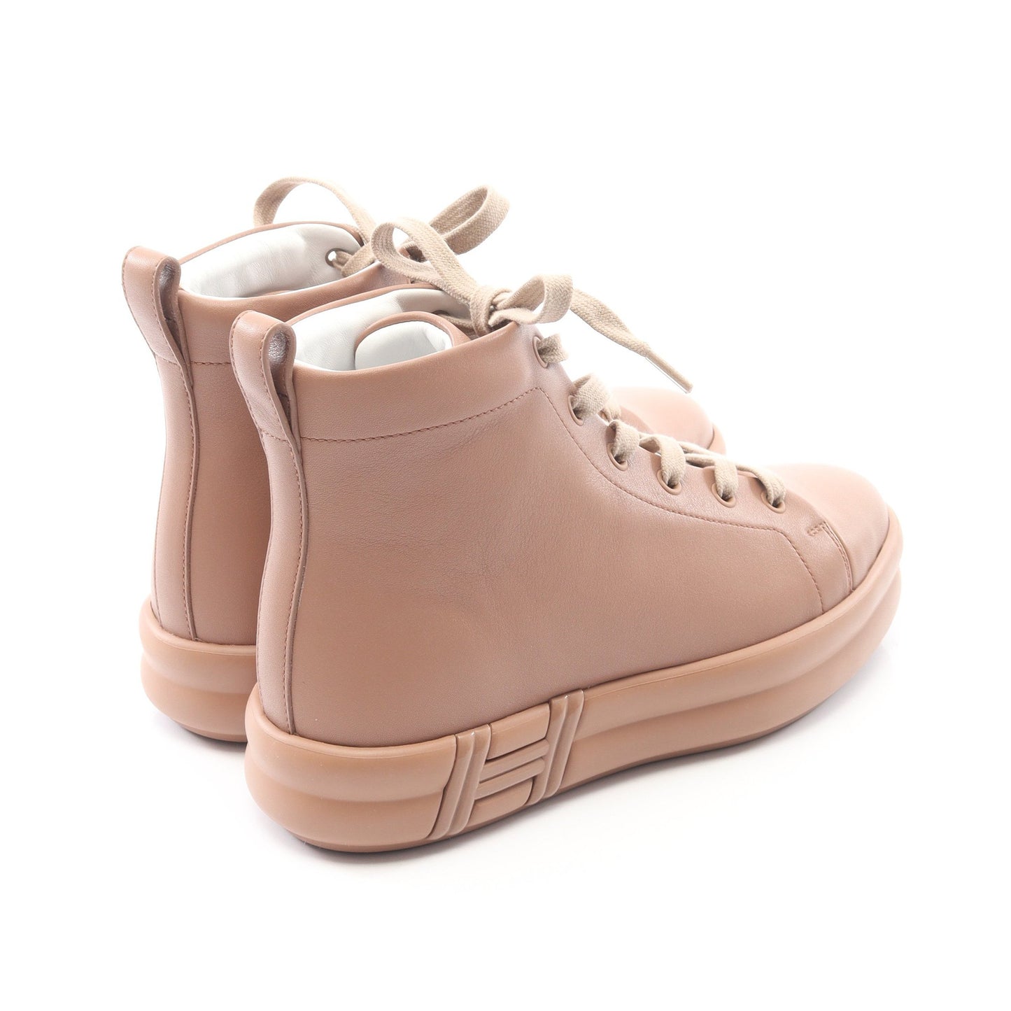 ハピネス ハイカットスニーカー レザー ピンクベージュ エルメス シューズ HERMES