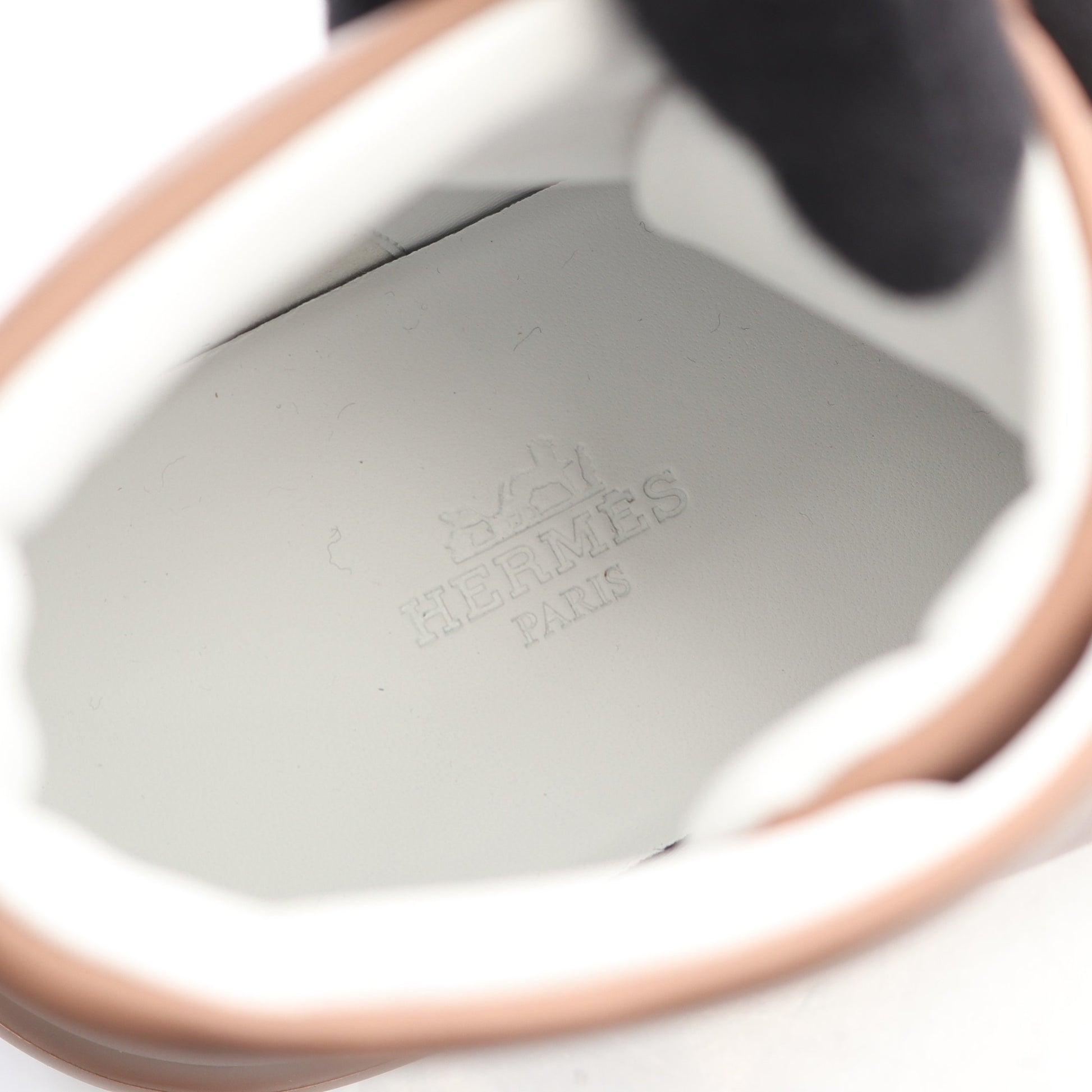 ハピネス ハイカットスニーカー レザー ピンクベージュ エルメス シューズ HERMES