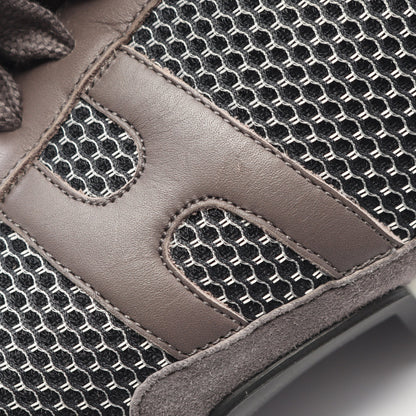 スターター ローカットスニーカー ファブリック レザー スエード ブラック グレーブラウン エルメス シューズ HERMES