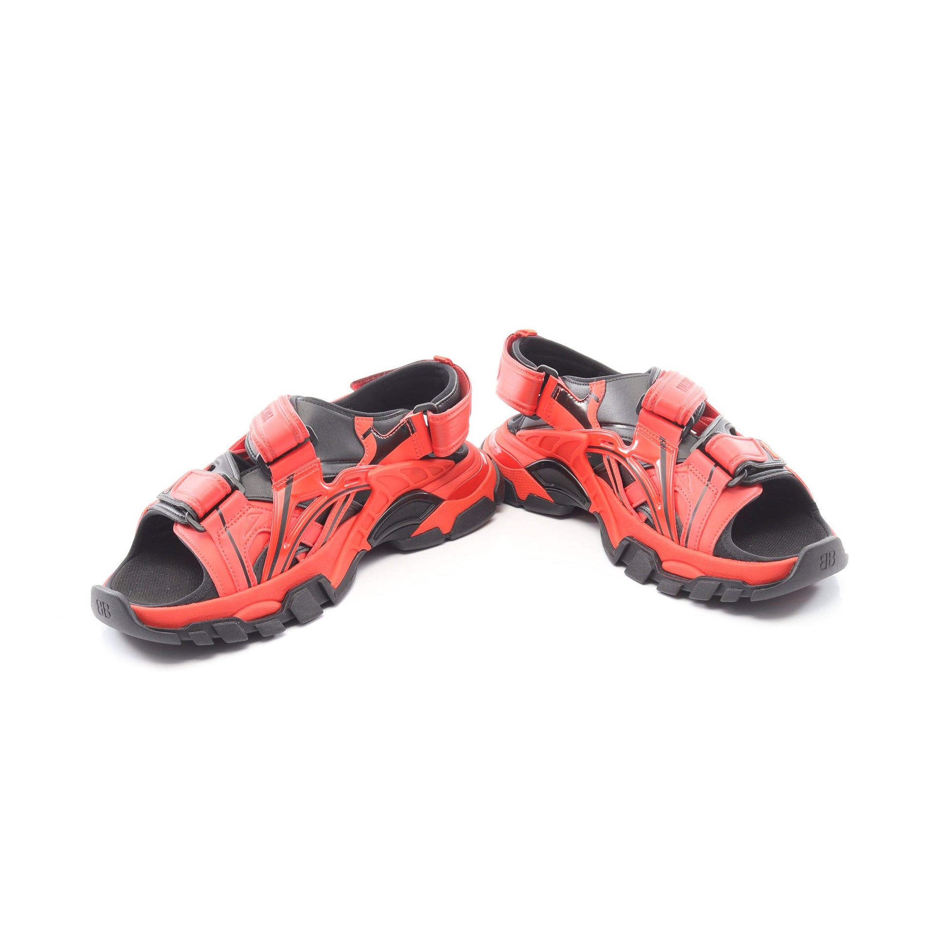 TRACK トラック サンダル ファブリック レザー レッド ブラック バレンシアガ シューズ BALENCIAGA