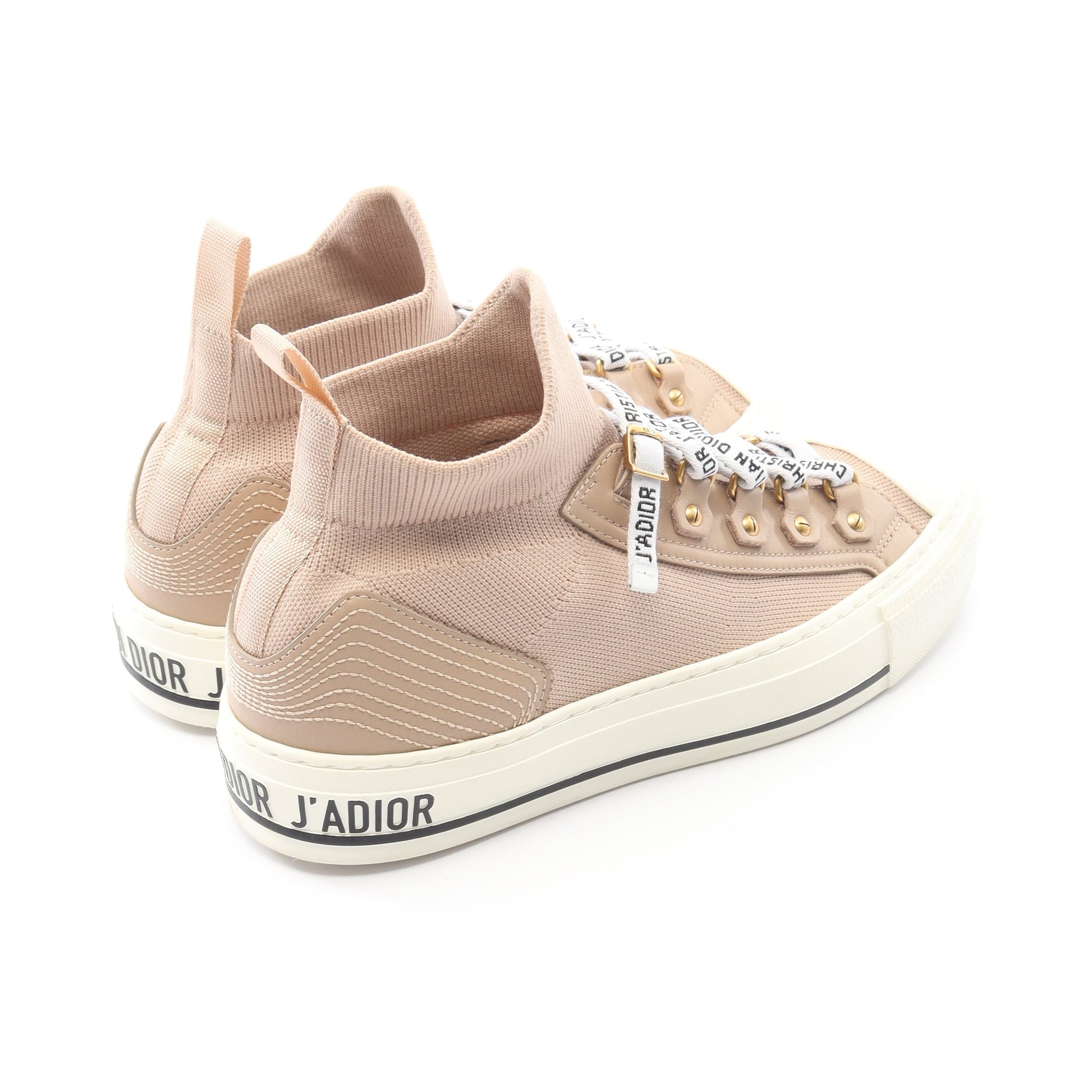 WALK'N'DIOR ハイカットスニーカー ニットファブリック ピンクベージュ クリスチャンディオール シューズ Christian Dior